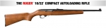 RUGER 10/22 YOUTH COMPACT W/ HARDWOOD STOCK & FIBE