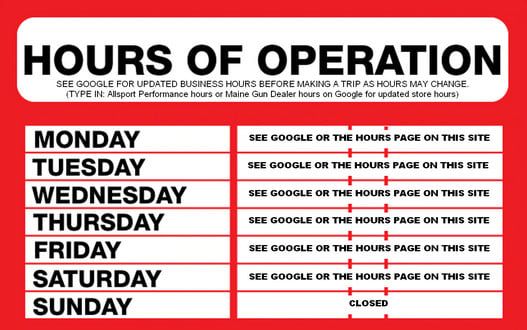See Google or the hours page on this website for updated store hours.