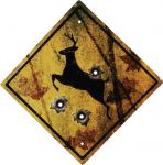 Deer 11.5" Crossing Tin Sign